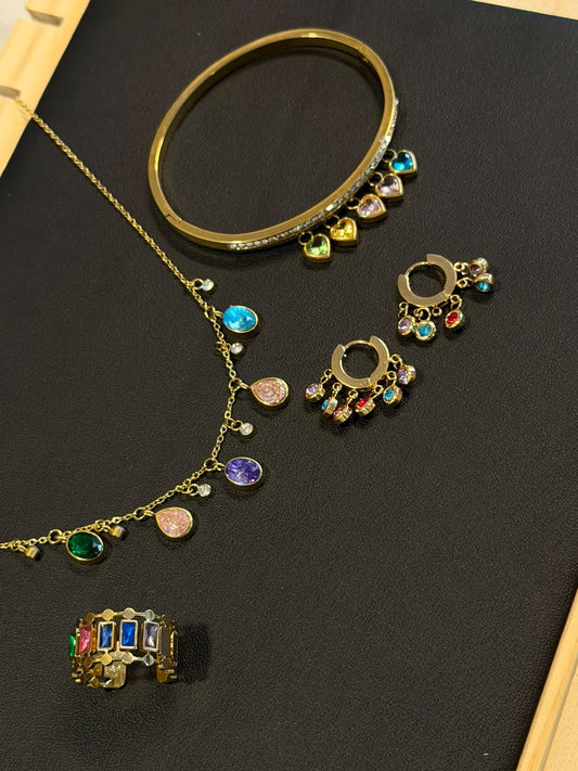 Multi Gemstone Set (adjustable Ring)