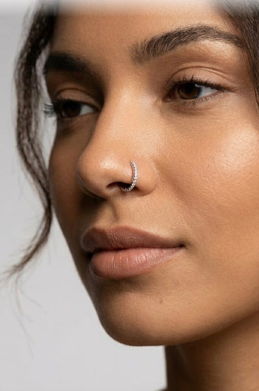 Silver stone NoseRing