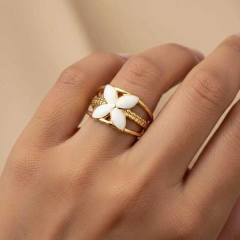 Minimal Flower Ring (adjustable)