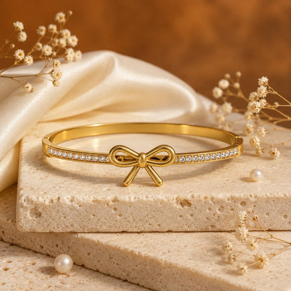 Bow Stoned Cuff