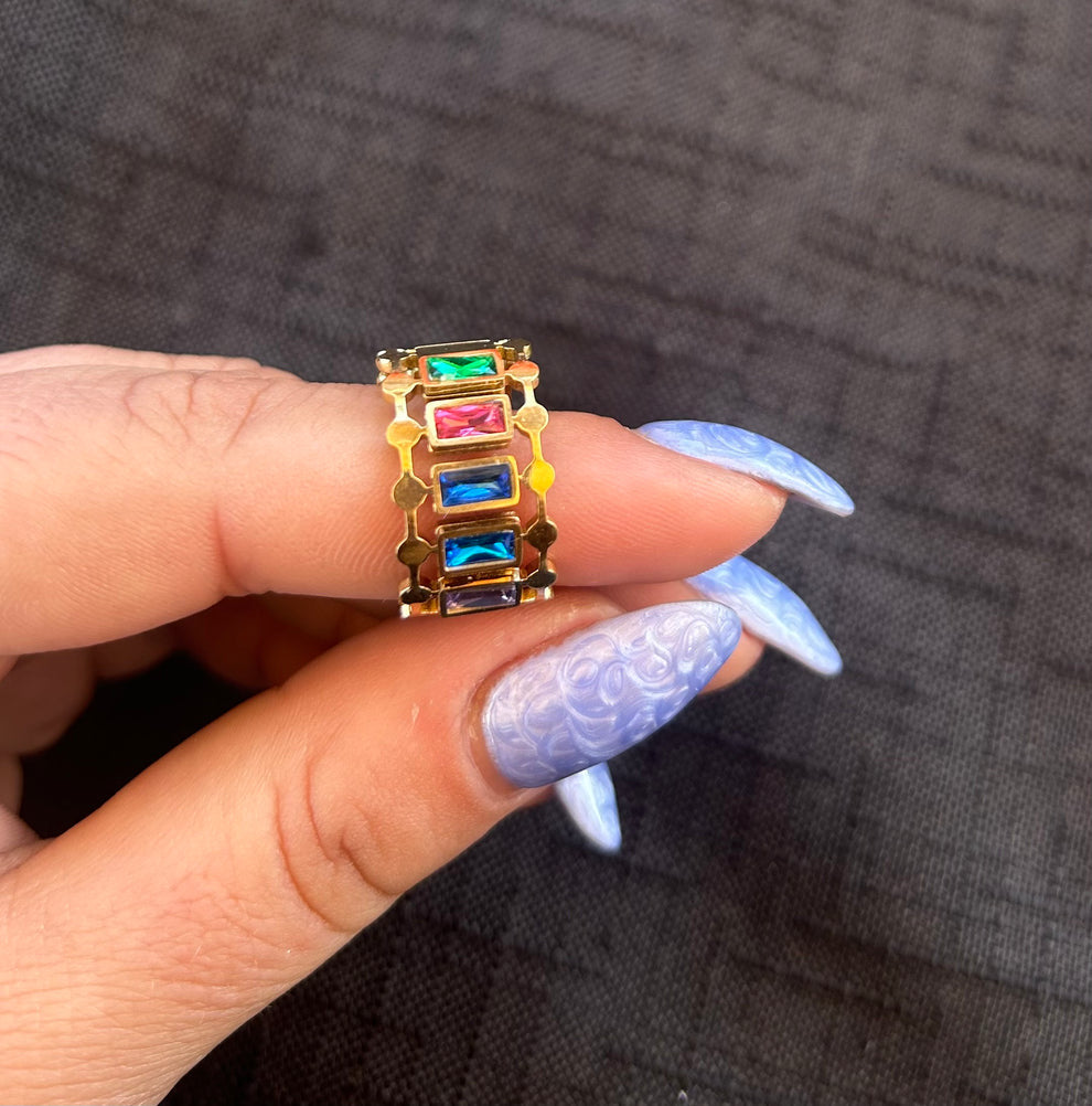 Multi Gemstone Ring (Adjustable)