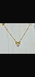 Bow stone necklace