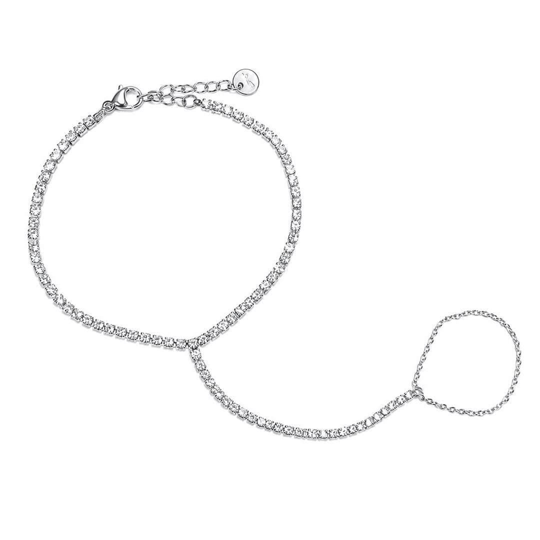 Stoned Handchain Silver