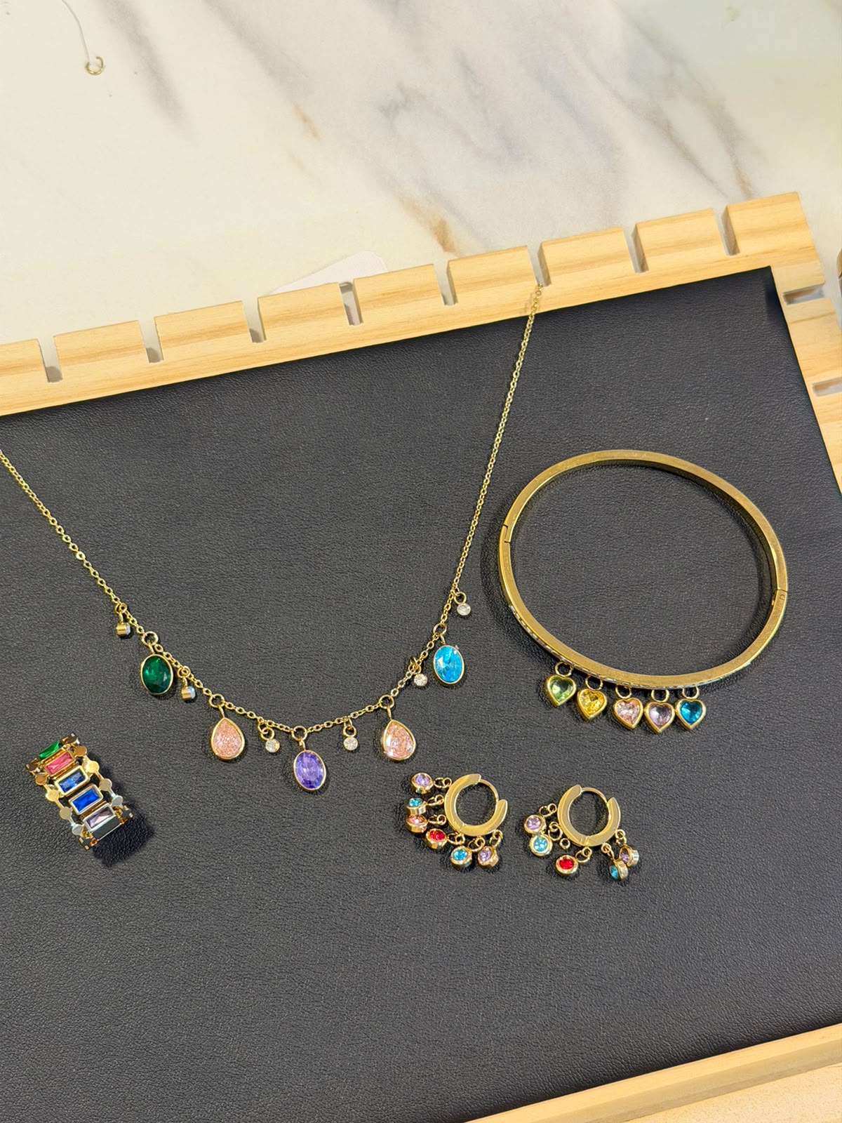 Multi Gemstone Set (adjustable Ring)