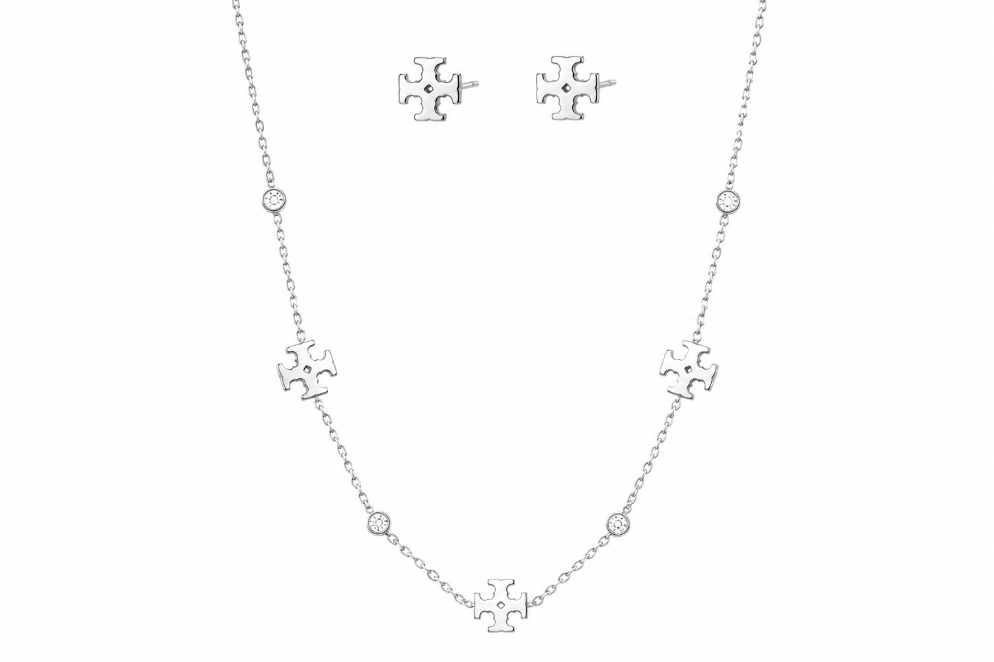 Torry Silver Necklace+Earring