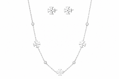 Torry Silver Necklace+Earring