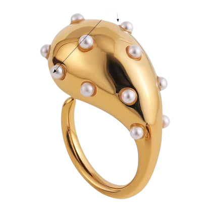 Pearl Chunky Ring (Adjustable)