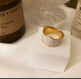 Gold ring black & white