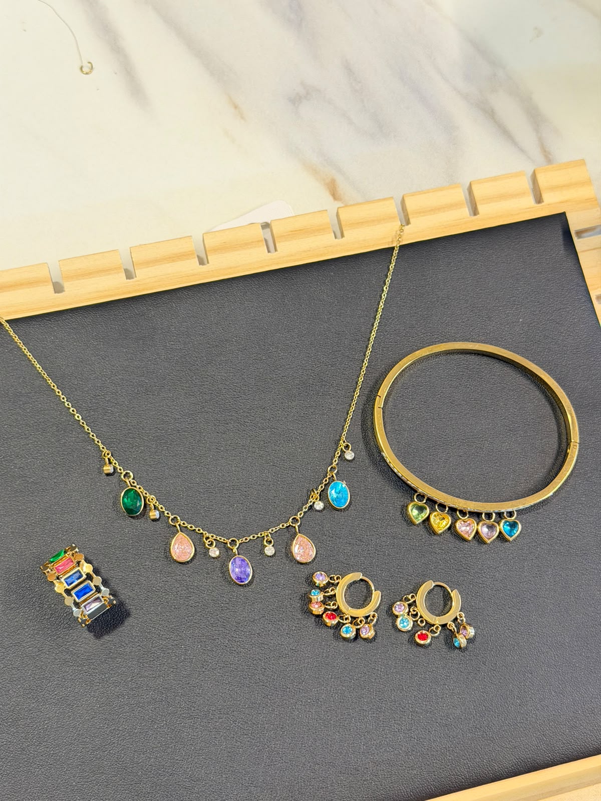 Multi Gemstone Set (adjustable Ring)