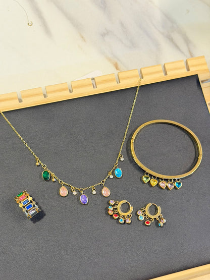 Multi Gemstone Set (adjustable Ring)