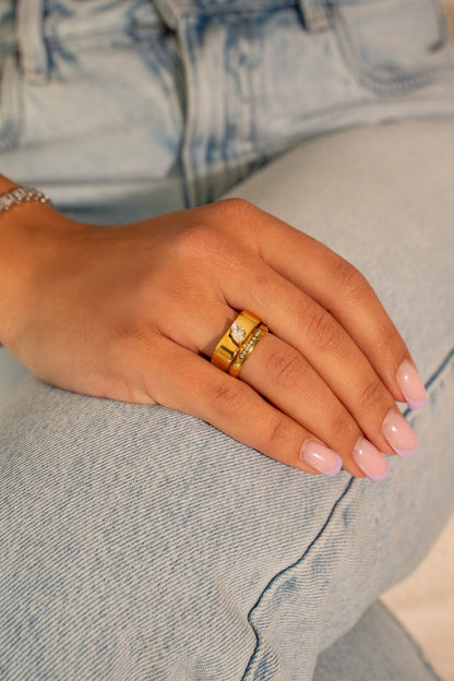Boxy Stone Ring