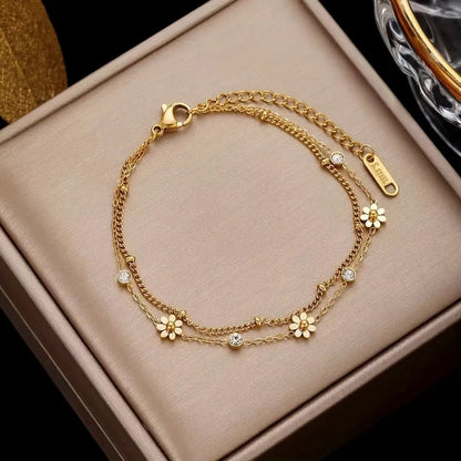 Daisy Layered Bracelet