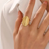 2 tone chunky adjustable ring
