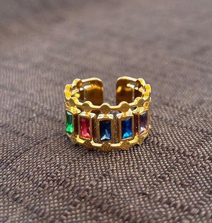 Multi Gemstone Ring (Adjustable)