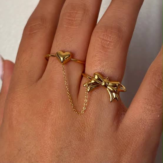 Double Ring Bow/Heart