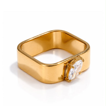 Boxy Stone Ring