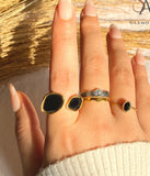 2 side black & white ring