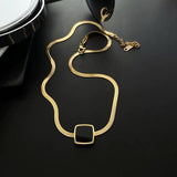 Snake square  necklace