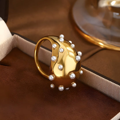 Pearl Chunky Ring (Adjustable)