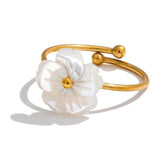 Flower adjectable ring