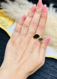 2 side black & white ring