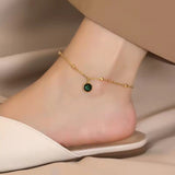 Green emerald anklet