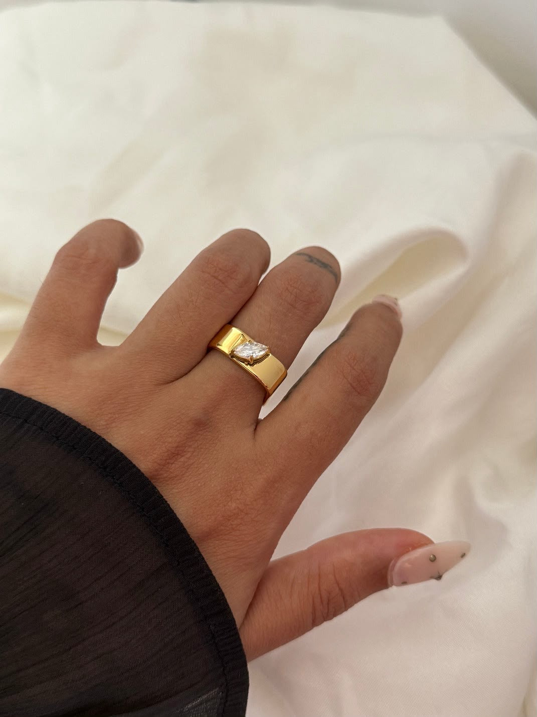 Boxy Stone Ring