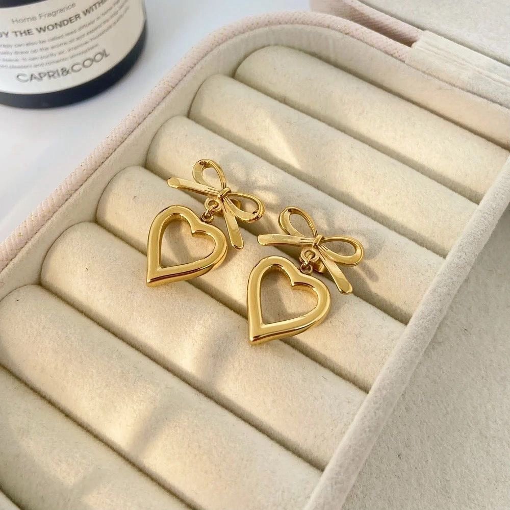 Bow Heart Earring