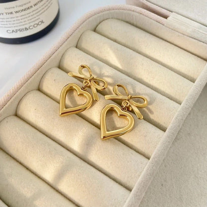 Bow Heart Earring