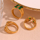 Hearth shape 4 stone ring