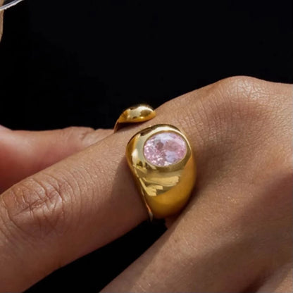 Stoned Open Ring (Adjustable)
