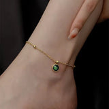 Green emerald anklet
