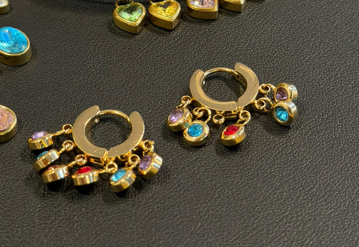 Multi Gemstone Earrings