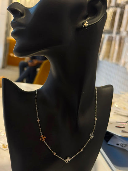 Torry Silver Necklace+Earring