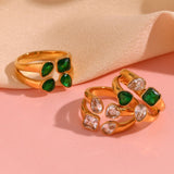 Hearth shape 4 stone ring