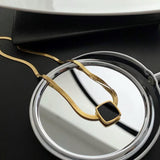 Snake square  necklace