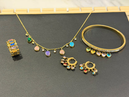 Multi Gemstone Set (adjustable Ring)