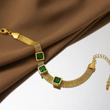 Mesh emerald stone braslate