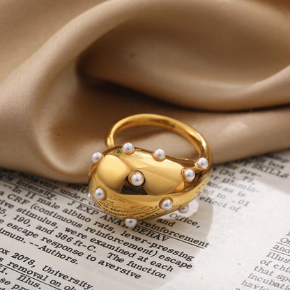 Pearl Chunky Ring (Adjustable)