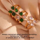 Hearth shape 4 stone ring