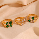 Hearth shape 4 stone ring