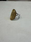 2 tone chunky adjustable ring