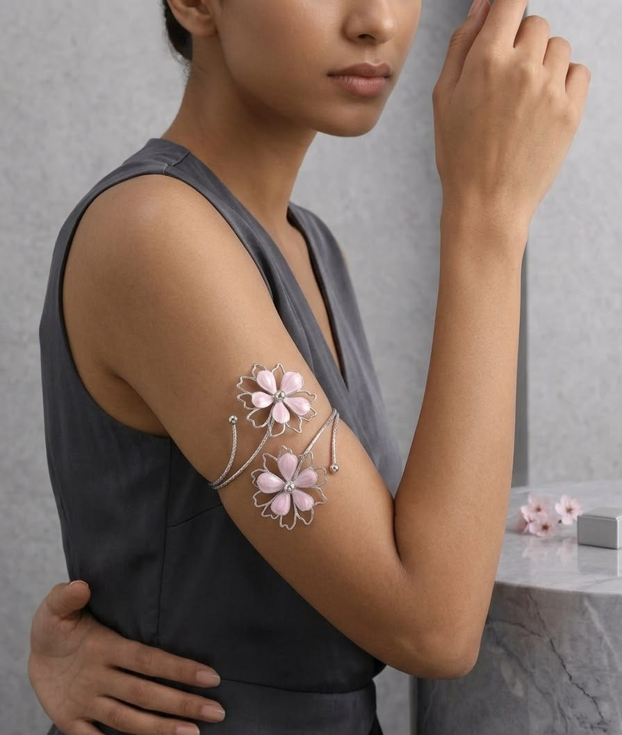 Flower Silver ArmCuff