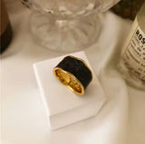 Gold ring black & white