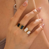 Black & white ring adjustable