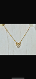 Bow stone necklace