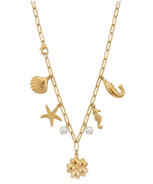 Crab charms necklace