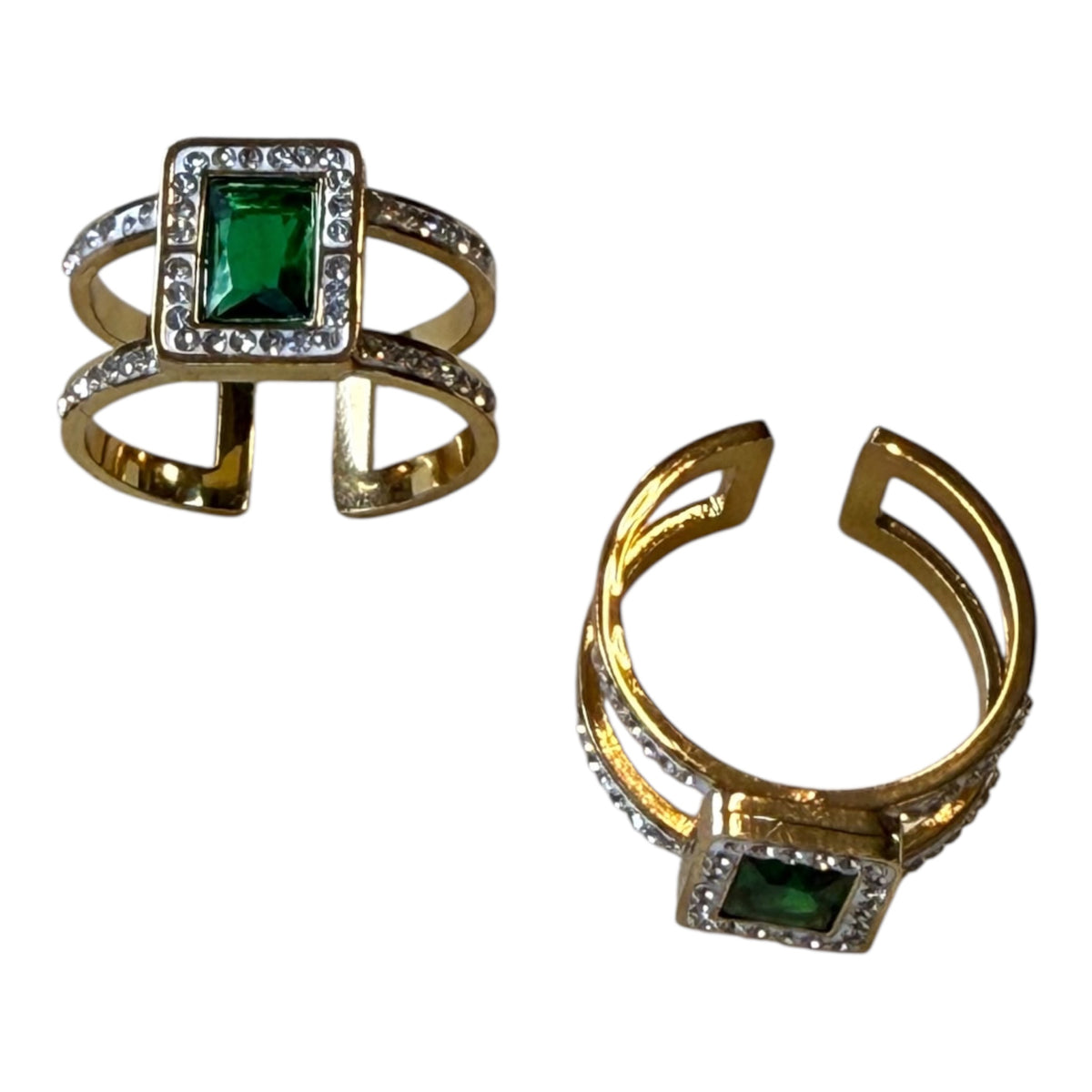 Elegant Luxury Emerald Ring (Adjustable)