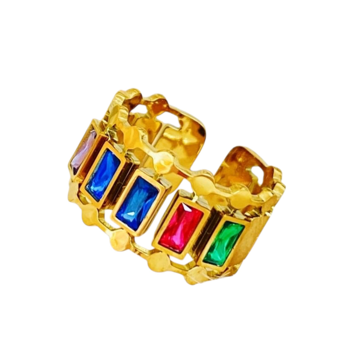Multi Gemstone Ring (Adjustable)