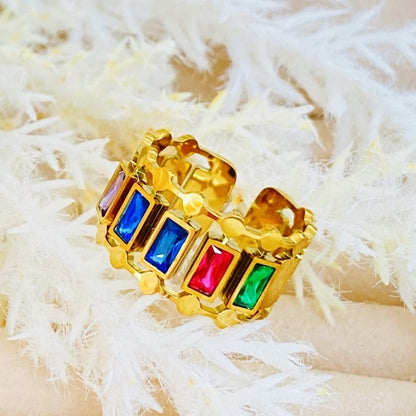 Multi Gemstone Ring (Adjustable)